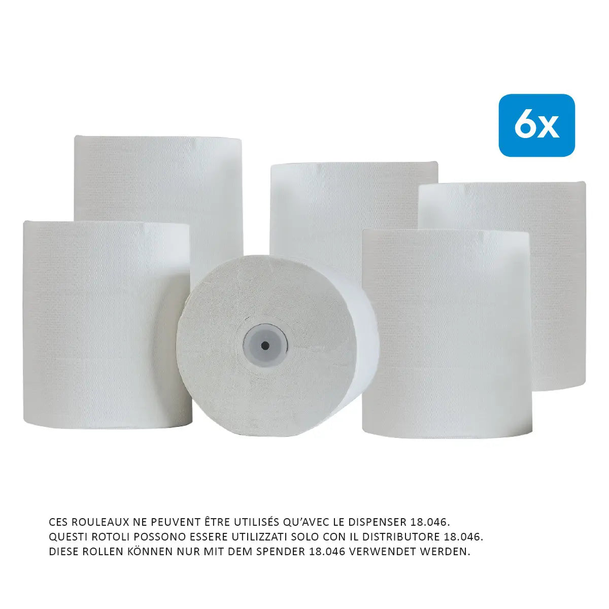 6 rotoli di carta per dispenser automatico art. 18.046