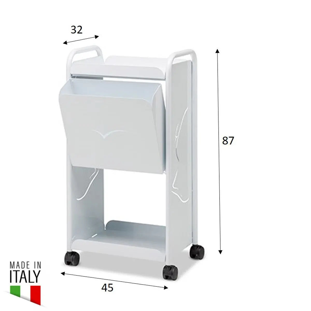 Carrello di servizio in metallo bianco