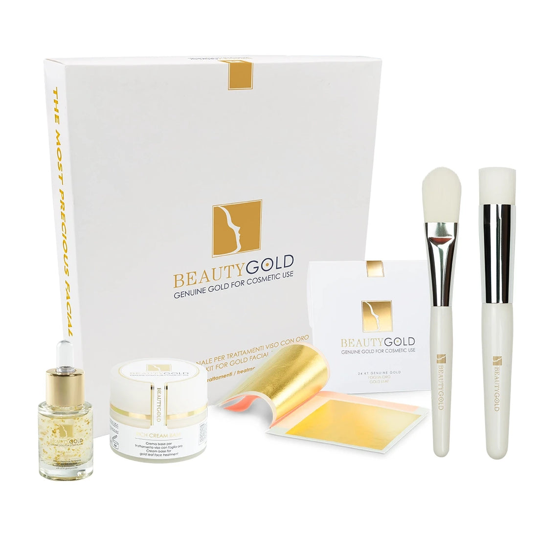 Kit trattamento viso anti-age in oro 24 kt