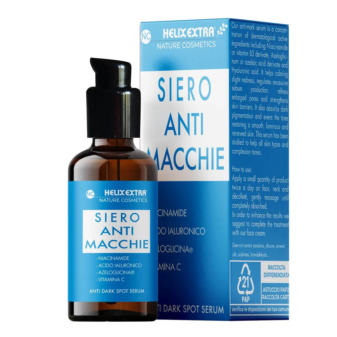 Siero Viso con Niacinamide, Acido Ialuronico, Vitamina C, Acido Azelaico 100ml