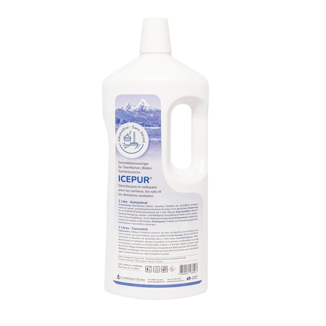 Icepur - disinfettante detergente superfici, pavimenti e aree sanitarie · 2 L