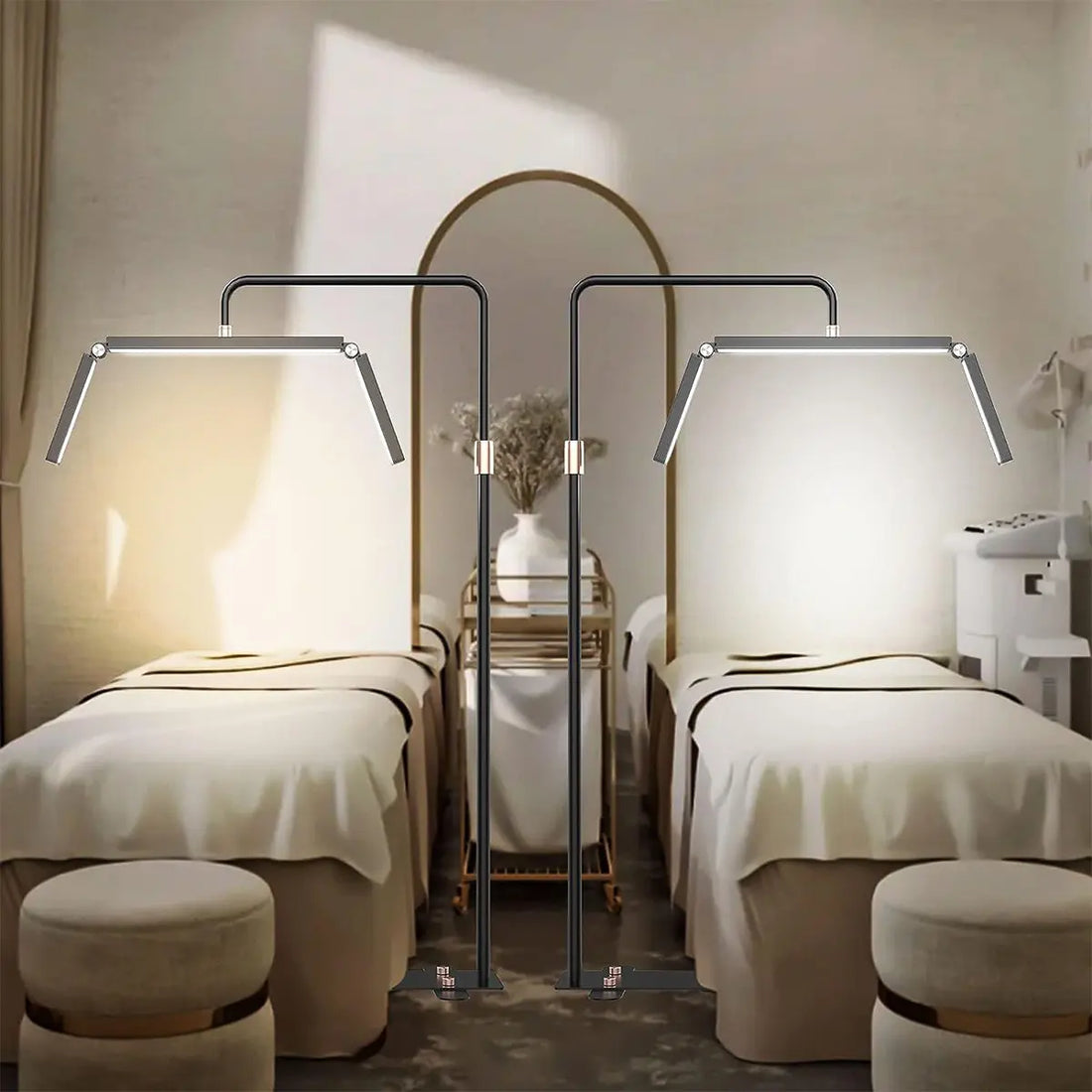 Lampada pieghevole con stativo (bianco)