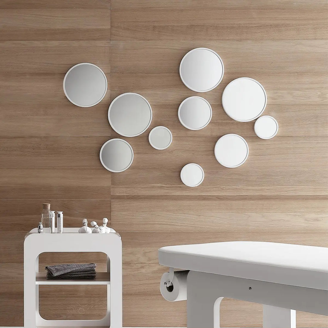 Set di tre specchi rotondi